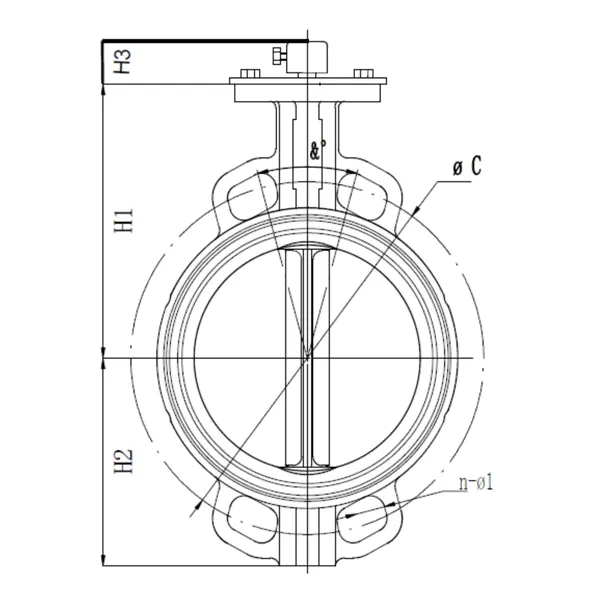 Butterfly Valve Tech Drawing