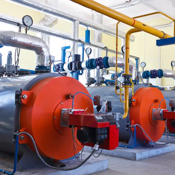 traditional valves for the steam industry in a boiler room