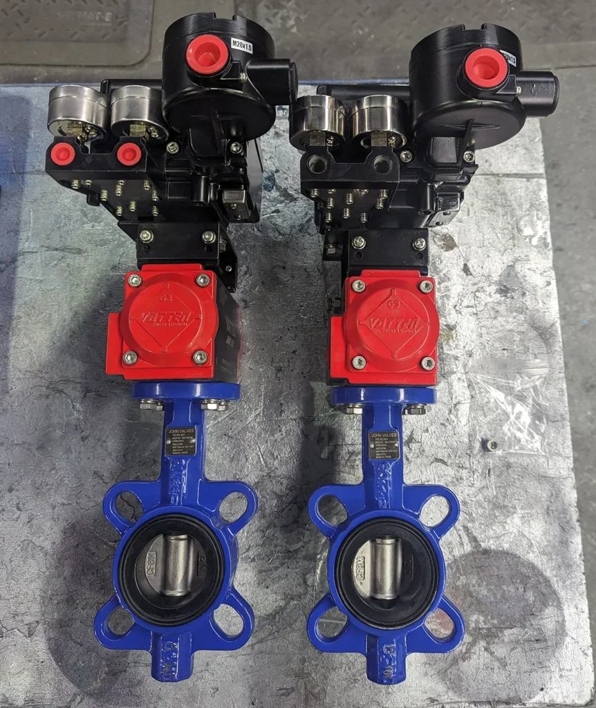 Actuated butterfly valve