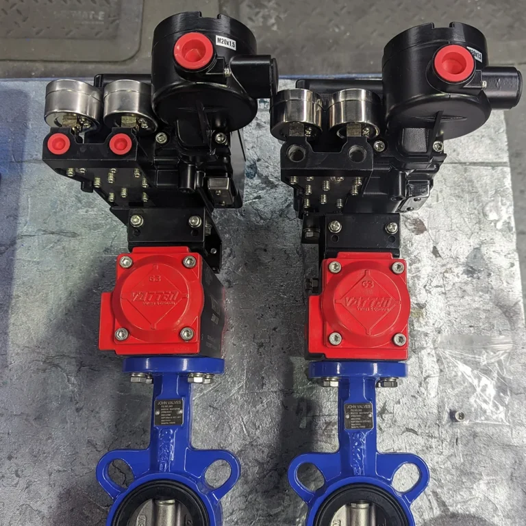 Actuated butterfly valve